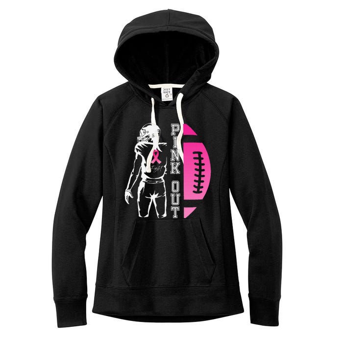 P.Ink Out Football Team Breast Cancer Awareness Month Gift Women's Fleece Hoodie