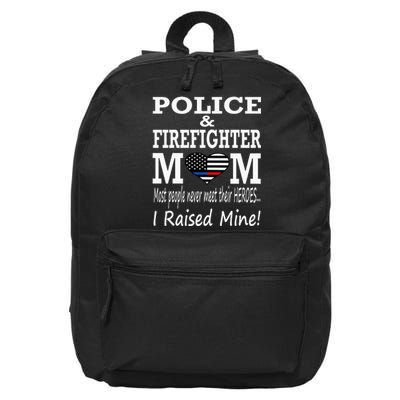 Police Officer Firefighter Fireman Mom Mother 16 in Basic Backpack