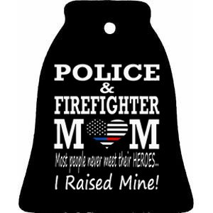 Police Officer Firefighter Fireman Mom Mother Ceramic Bell Ornament