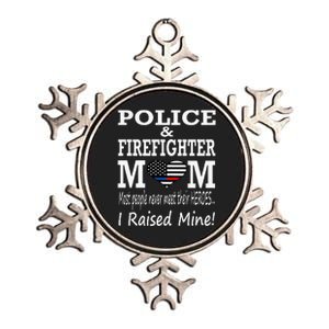 Police Officer Firefighter Fireman Mom Mother Metallic Star Ornament