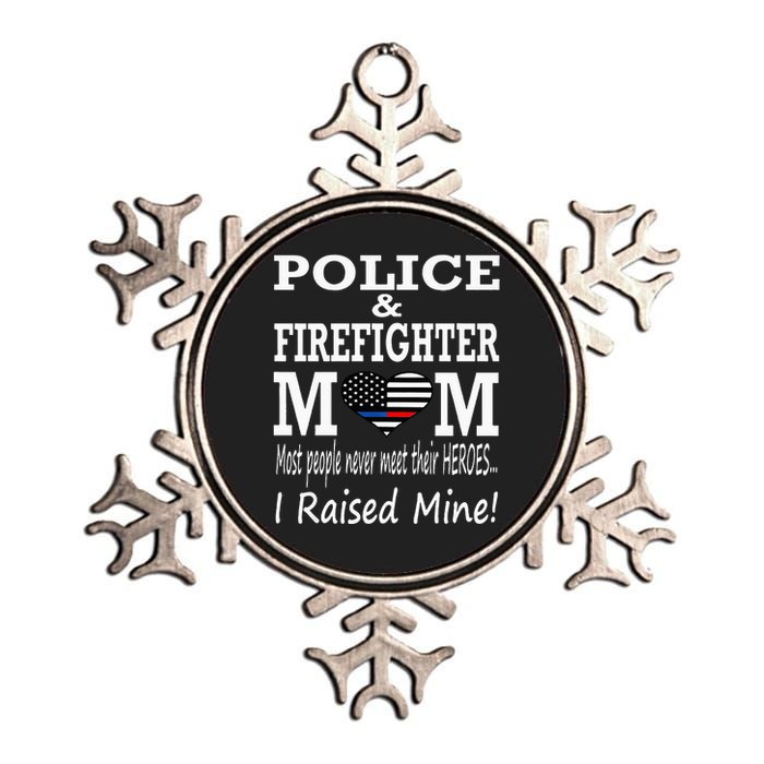 Police Officer Firefighter Fireman Mom Mother Metallic Star Ornament