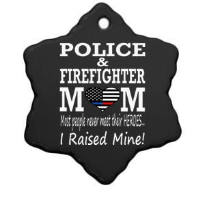 Police Officer Firefighter Fireman Mom Mother Ceramic Star Ornament