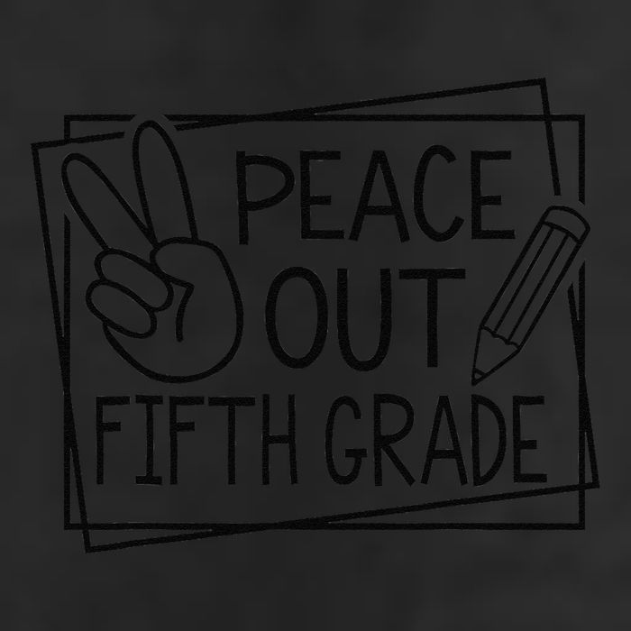 Peace Out Fifth Grade Last Day Of School Summer Break 7 Panel Mesh Trucker Snapback Hat