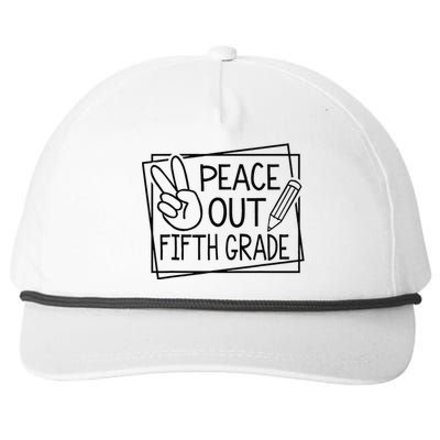 Peace Out Fifth Grade Last Day Of School Summer Break Snapback Five-Panel Rope Hat