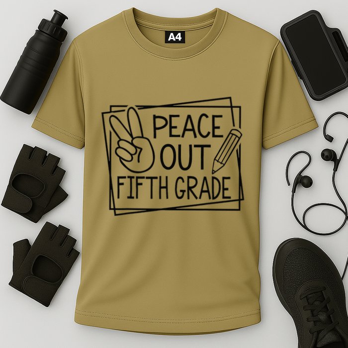 Peace Out Fifth Grade Last Day Of School Summer Break Cooling Performance Crew T-Shirt
