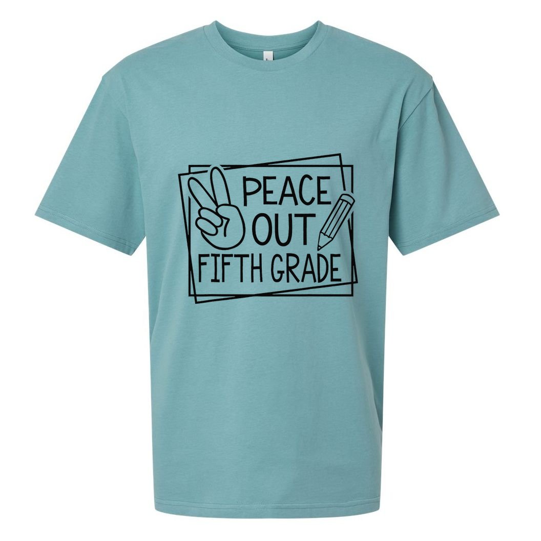 Peace Out Fifth Grade Last Day Of School Summer Break Sueded Cloud Jersey T-Shirt