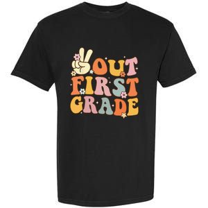 Peace Out First Grade Last Day Of School 1st Grade Garment-Dyed Heavyweight T-Shirt