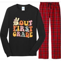 Peace Out First Grade Last Day Of School 1st Grade Long Sleeve Pajama Set