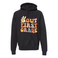 Peace Out First Grade Last Day Of School 1st Grade Premium Hoodie