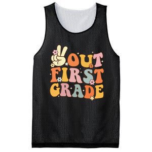 Peace Out First Grade Last Day Of School 1st Grade Mesh Reversible Basketball Jersey Tank