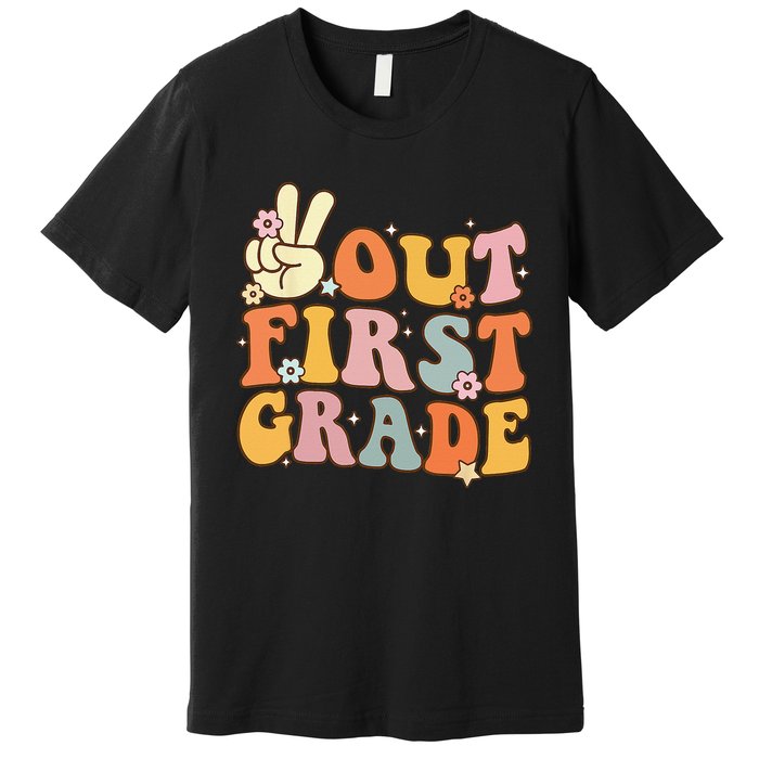 Peace Out First Grade Last Day Of School 1st Grade Premium T-Shirt