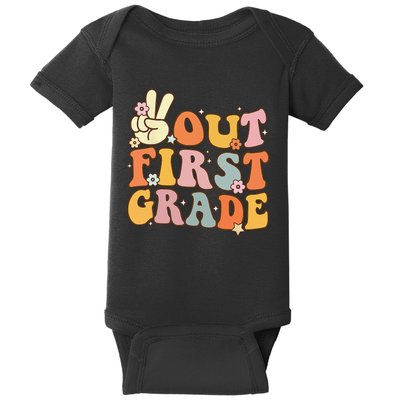 Peace Out First Grade Last Day Of School 1st Grade Baby Bodysuit