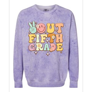 Peace Out Fifth 5th Grade Class Goodbye 5th Grade Colorblast Crewneck Sweatshirt