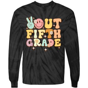 Peace Out Fifth 5th Grade Class Goodbye 5th Grade Tie-Dye Long Sleeve Shirt