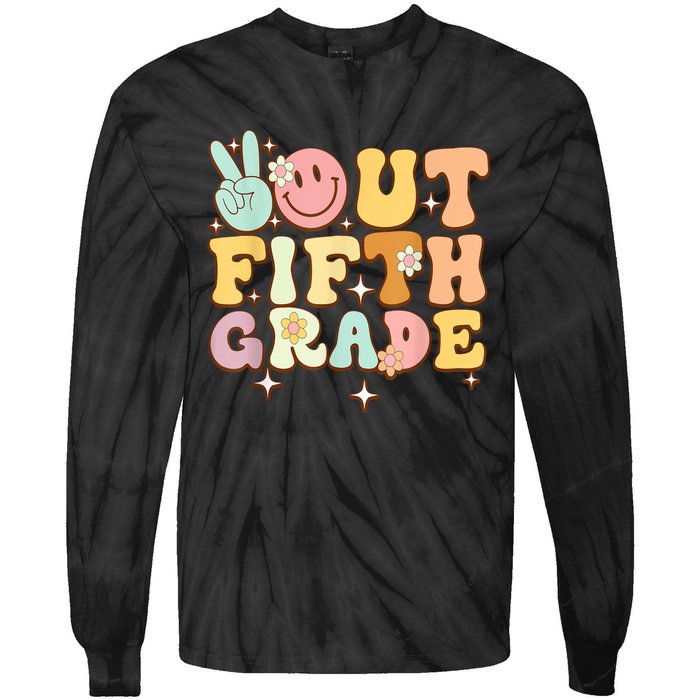 Peace Out Fifth 5th Grade Class Goodbye 5th Grade Tie-Dye Long Sleeve Shirt