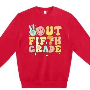 Peace Out Fifth 5th Grade Class Goodbye 5th Grade Premium Crewneck Sweatshirt