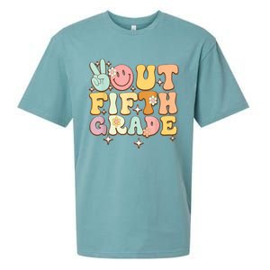 Peace Out Fifth 5th Grade Class Goodbye 5th Grade Sueded Cloud Jersey T-Shirt