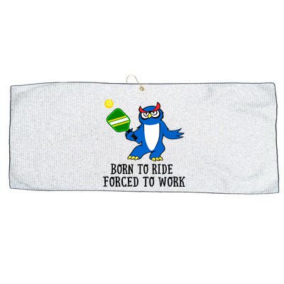 Pickleball Owl Forced To Work SKY Large Microfiber Waffle Golf Towel