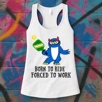 Pickleball Owl Forced To Work SKY Womens Tank Top