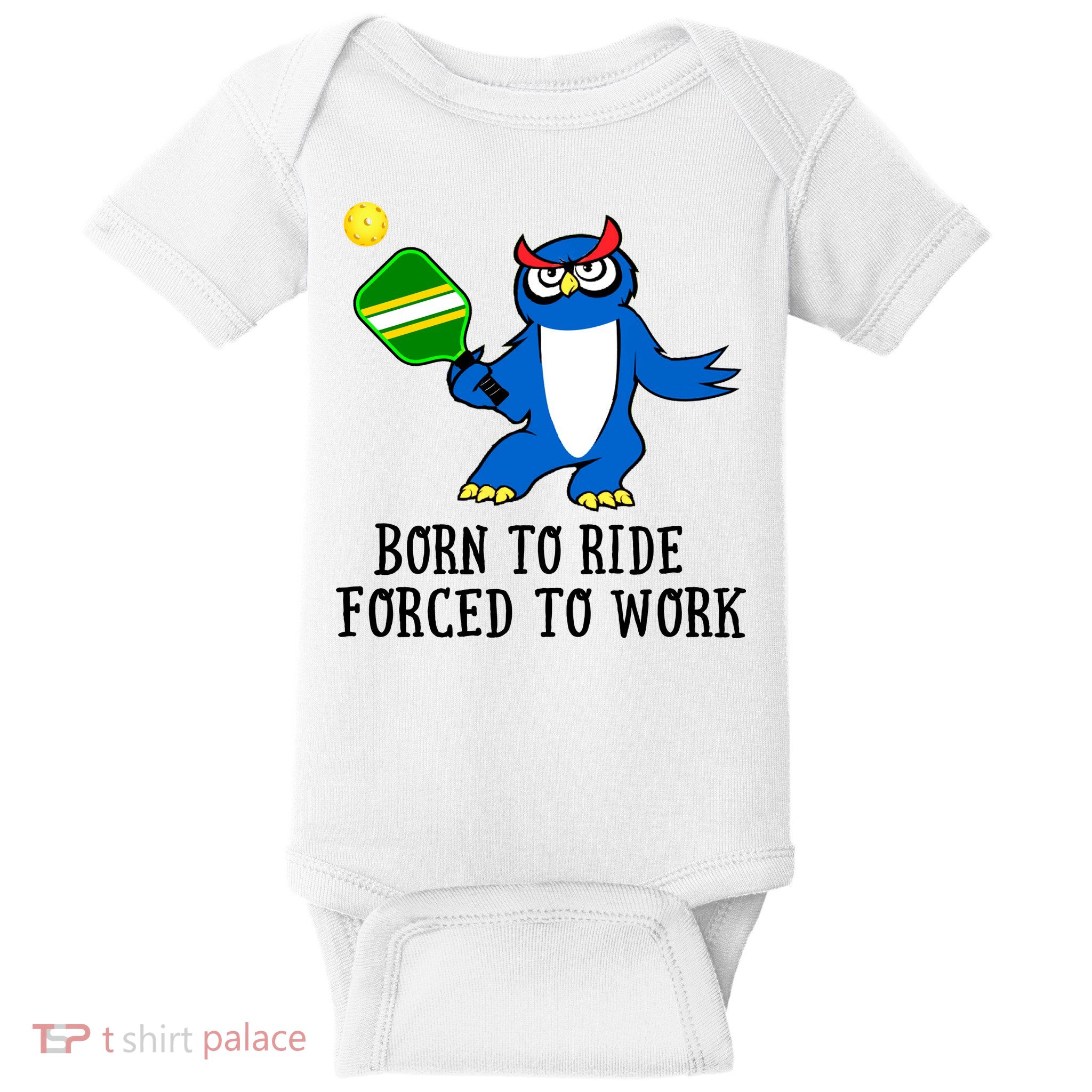 Pickleball Owl Forced To Work SKY Baby Bodysuit