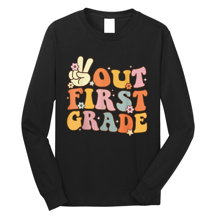 Peace Out First Grade Last Day of School 1st Grade Long Sleeve Shirt