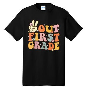 Peace Out First Grade Last Day of School 1st Grade Tall T-Shirt