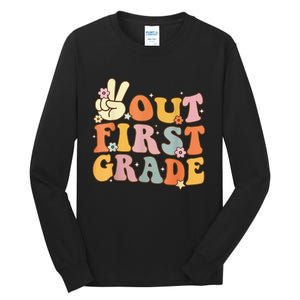 Peace Out First Grade Last Day of School 1st Grade Tall Long Sleeve T-Shirt