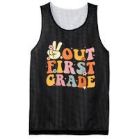 Peace Out First Grade Last Day of School 1st Grade Mesh Reversible Basketball Jersey Tank