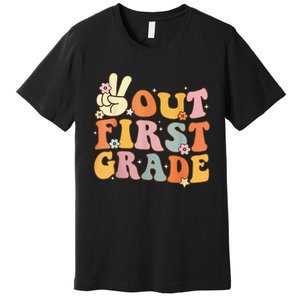 Peace Out First Grade Last Day of School 1st Grade Premium T-Shirt