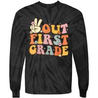 Peace Out First Grade Last Day of School 1st Grade Tie-Dye Long Sleeve Shirt