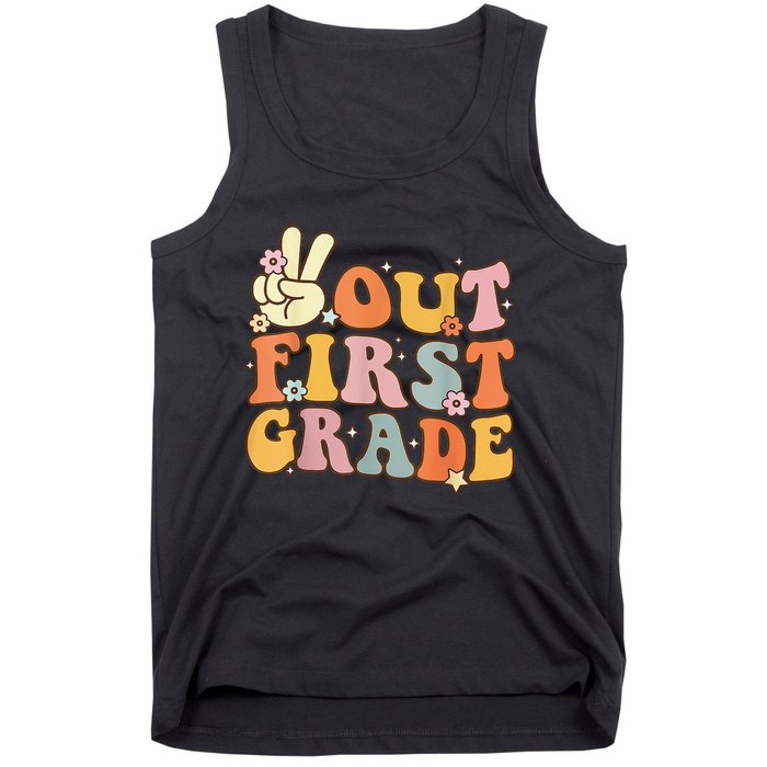 Peace Out First Grade Last Day of School 1st Grade Tank Top