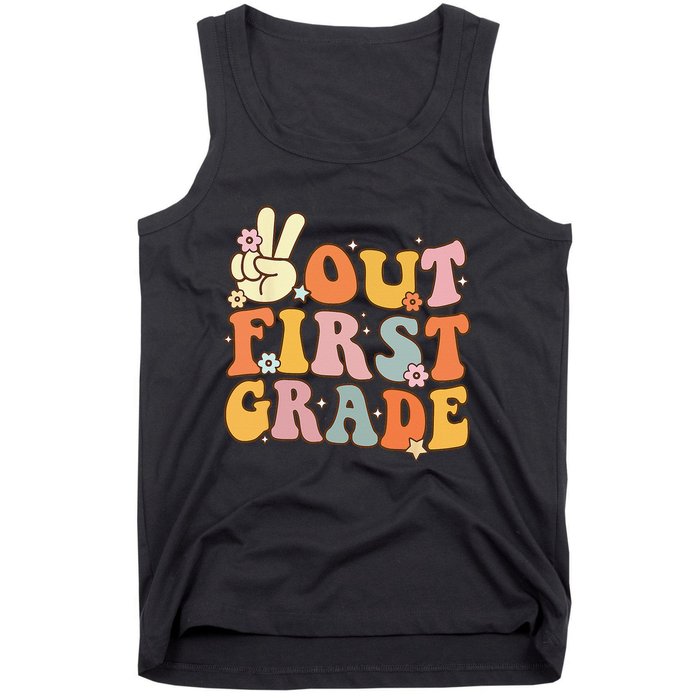 Peace Out First Grade Last Day Of School 1st Grade Tank Top