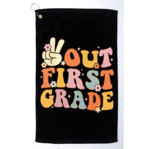 Peace Out First Grade Last Day Of School 1st Grade Platinum Collection Golf Towel