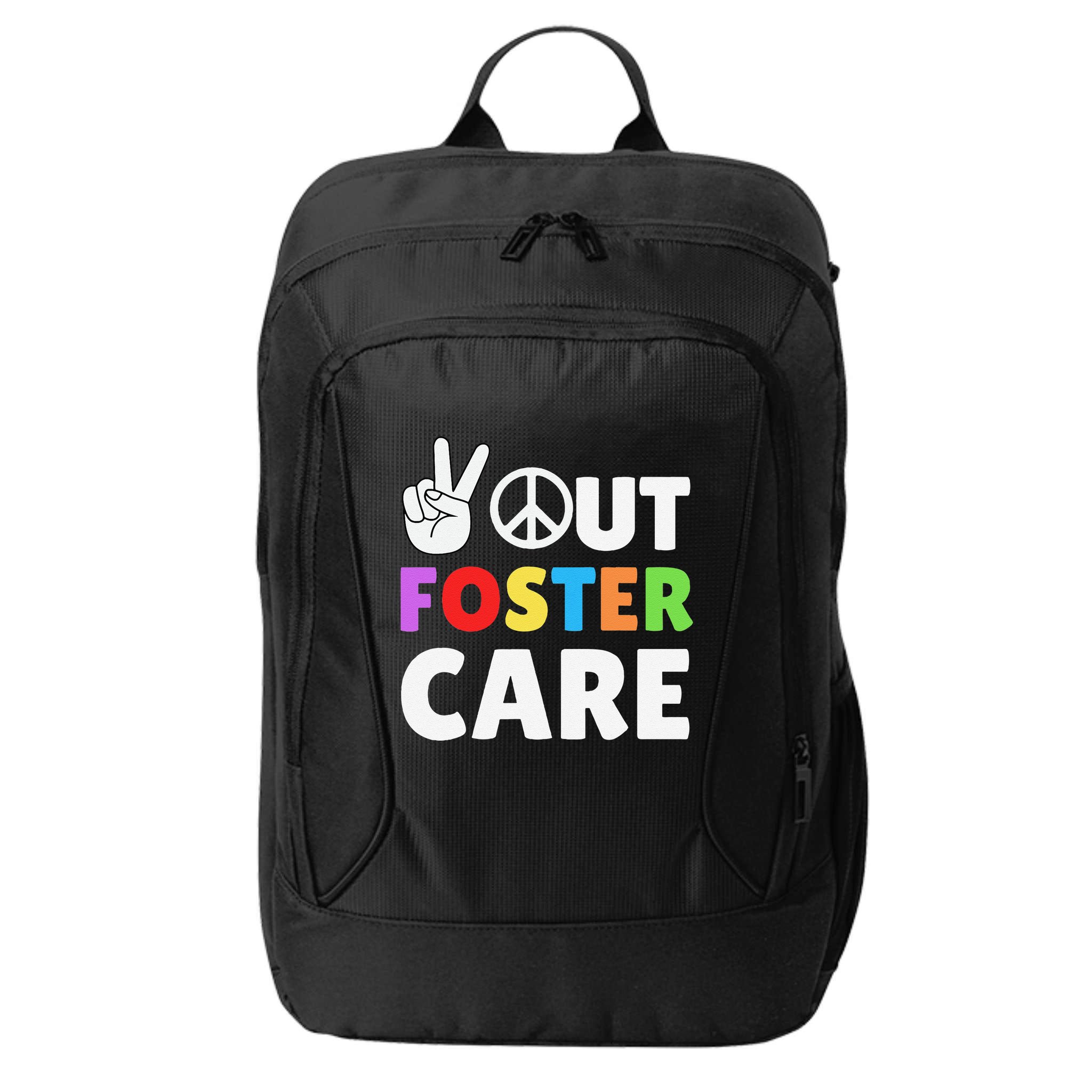Peace Out Foster Care Parent Adoption Announcement Day City Backpack