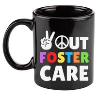 Peace Out Foster Care Parent Adoption Announcement Day 11oz C Handle Ceramic Mug