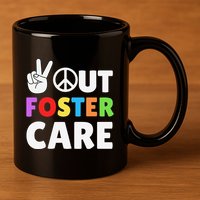 Peace Out Foster Care Parent Adoption Announcement Day 11oz C Handle Ceramic Mug