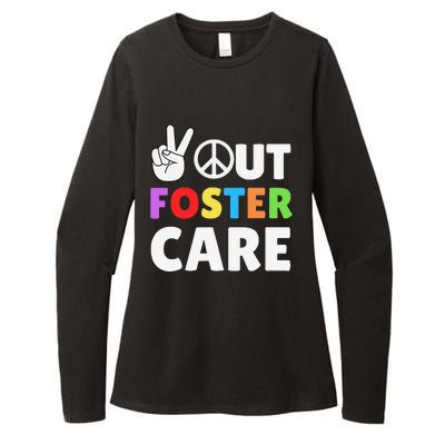 Peace Out Foster Care Parent Adoption Announcement Day Womens CVC Long Sleeve Shirt