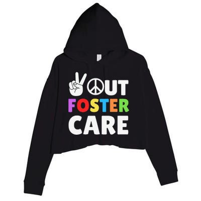 Peace Out Foster Care Parent Adoption Announcement Day Crop Fleece Hoodie