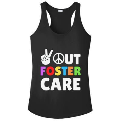 Peace Out Foster Care Parent Adoption Announcement Day Ladies PosiCharge Competitor Racerback Tank