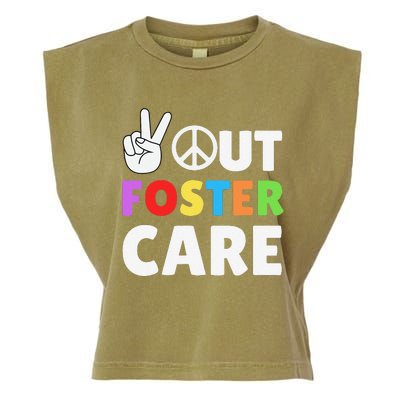 Peace Out Foster Care Parent Adoption Announcement Day Garment-Dyed Women's Muscle Tee