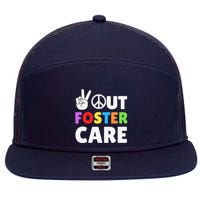 Peace Out Foster Care Parent Adoption Announcement Day 7 Panel Mesh Trucker Snapback Hat