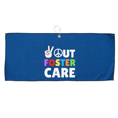Peace Out Foster Care Parent Adoption Announcement Day Large Microfiber Waffle Golf Towel