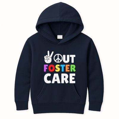 Peace Out Foster Care Parent Adoption Announcement Day Kids Hoodie