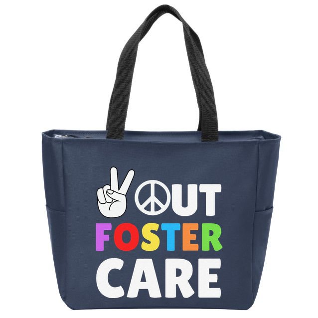 Peace Out Foster Care Parent Adoption Announcement Day Zip Tote Bag