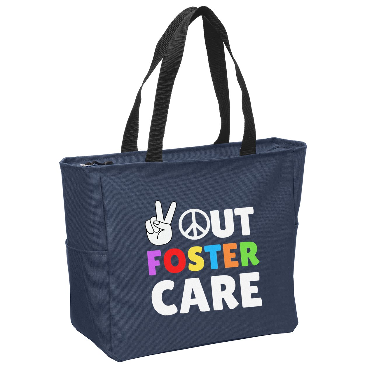 Peace Out Foster Care Parent Adoption Announcement Day Zip Tote Bag