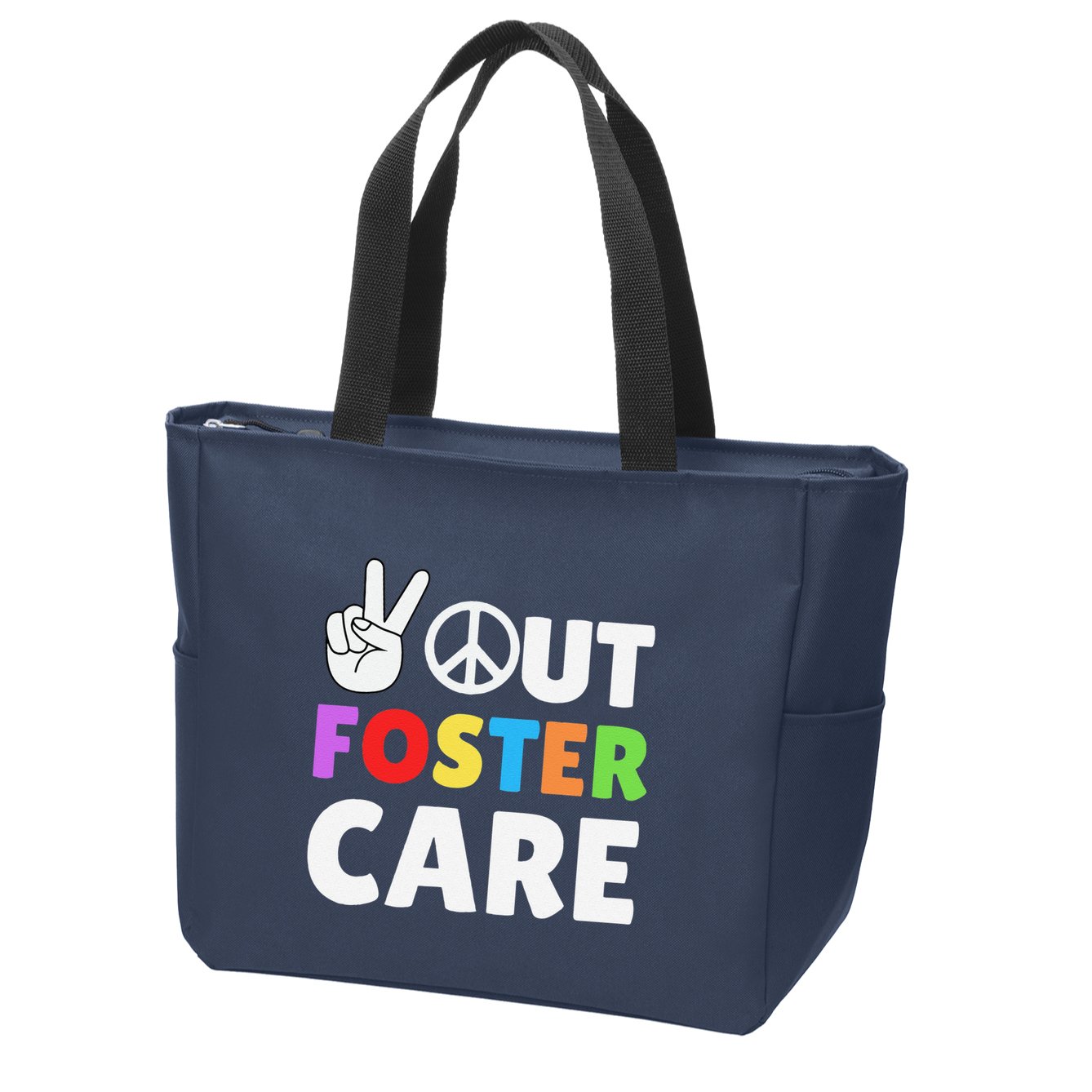 Peace Out Foster Care Parent Adoption Announcement Day Zip Tote Bag