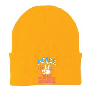 Peace Out Foster Care Modern Adoption Day Gotcha Family Cute Gift Knit Cap Winter Beanie