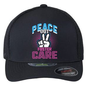 Peace Out Foster Care Modern Adoption Day Gotcha Family Cute Gift Flexfit Unipanel Trucker Cap