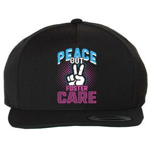 Peace Out Foster Care Modern Adoption Day Gotcha Family Cute Gift Wool Snapback Cap