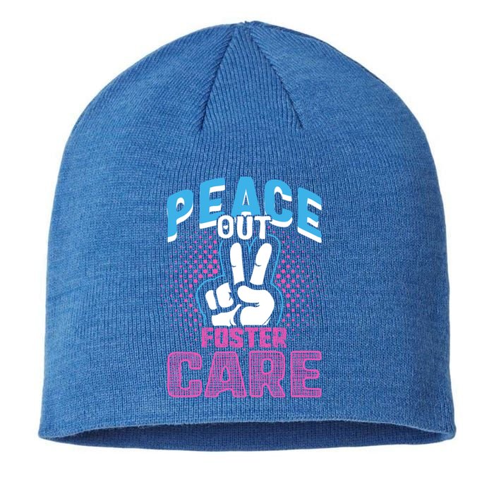 Peace Out Foster Care Modern Adoption Day Gotcha Family Cute Gift Sustainable Beanie